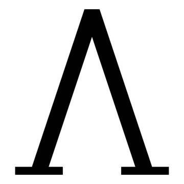 Lambda greek symbol capital letter uppercase font icon black color vector illustration flat style image