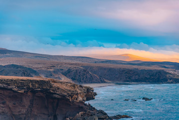 ocean sunset on the cliff