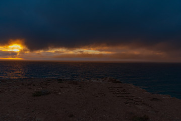 ocean sunset on the cliff