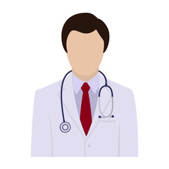 Fototapeta premium Faceless male avatar doctor, icon. Vector illustration.