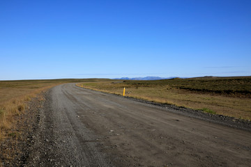 Kjolur / Iceland - August 25, 2017: The Kjolur Highland Road, Iceland, Europe