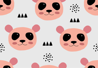 Seamless pattern with panda.
