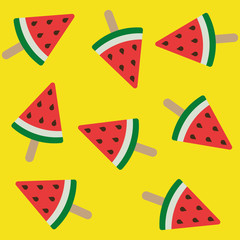 Watermelon ice cream on a stick fun pattern