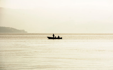 Morning fishing in a lake in Boyac&aacute;, Colombia. Clean air and good vibes for a family breakfast.