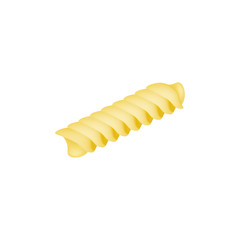 Spiral pasta element realistic vector illustration isolated on white background.