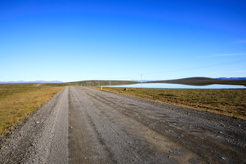 Kjolur / Iceland - August 25, 2017: The Kjolur Highland Road, Iceland, Europe