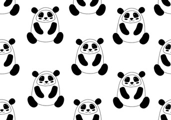 Seamless pattern with panda.