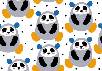 Seamless pattern with panda.