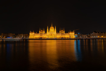 night panorama of the city of Budapest in Hungary