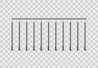 Fototapeta premium Realistic metal handrail bar isolated on transparent background