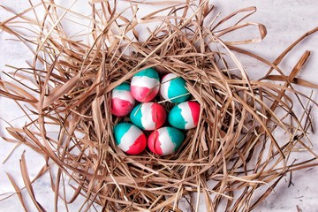 Easter Eggs Italy Flag colors