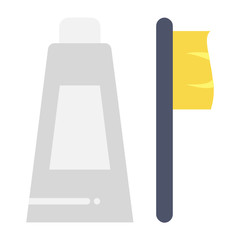 Tooth Paste and Brush Concept vector Color icon design, Dental Illness Prevention Objects, Good habits Signs, Personal grooming tool on white background, 