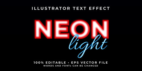 Neon Light text effect with modern 3d design, gradient font complete set alphabet