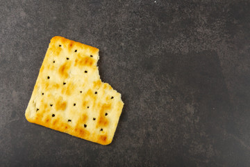 Cracker cookies isolated on Black background.