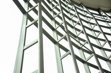 Obraz premium Arc polycarbonate canopy and reinforced concrete construction. Metal construction