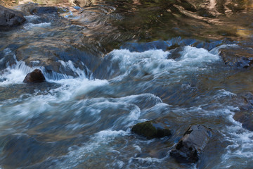 Water Cascading over rocks outdoors