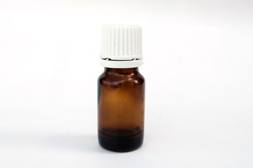 Bottle for medicines on a white background.
