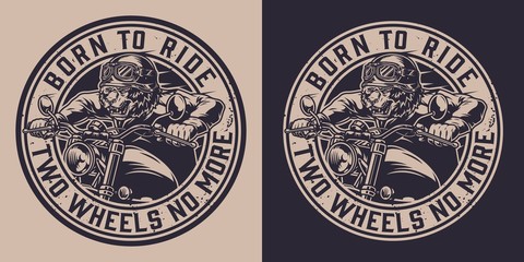 Motorcycle vintage monochrome emblem
