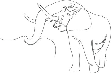 elefante figura intera, disegnato in unica line continua