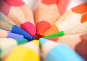 Obraz premium Extreme macro of colored pencils