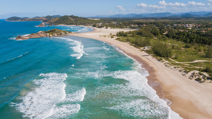 Aerial view of Ferrugem beach - Garopaba. Beautiful beach in Santa Catarina, Brazil