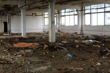 Fototapeta na wymiar rooms in an abandoned building