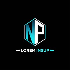 NP initial hexagon logo monogram designs modern templates . © gentho