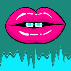 dantist sexsy lips pop art braces orthodontic