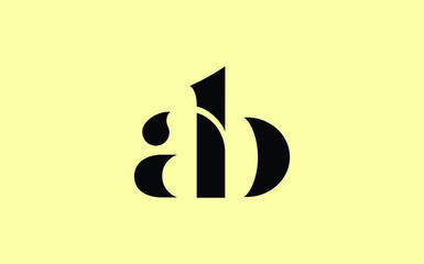 ab or ba and a, b Lowercase Letter Initial Logo Design, Vector Template