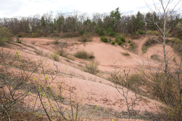 Glacial moraine in Connecticut that built glacial Lake Hitchcock.