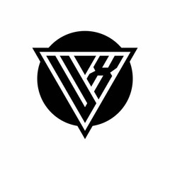 UX logo with negative space triangle and circle shape design template