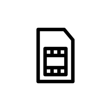 Sim Card User Interface Outline Icon Logo Vector Illustration
