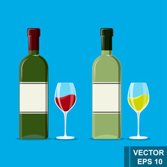 Wine. Alcoholic drink. Flat style. For your design.