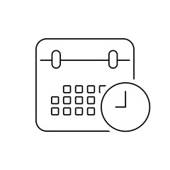 Calendar vector icon. Time, clock sign. Deadline icon
