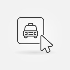 Mouse Click on Taxi Button vector concept outline icon or symbol