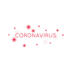 The inscription coronovirus with a viral infection. Virus Covid 19 vector illustration.