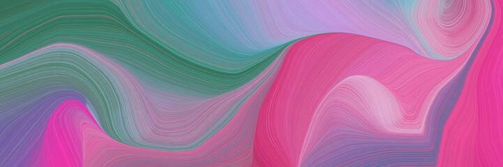 Fototapeta premium landscape orientation graphic with waves. elegant curvy swirl waves background design with pale violet red, teal blue and slate gray color