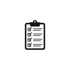 Clipboard with checklist icon, symbol for web site and app design. Vector illstration.