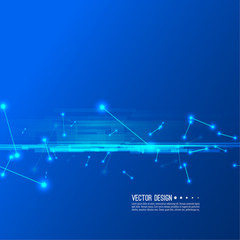 Virtual abstract background with particle, molecule structure. Genetic and chemical compounds. Science and connection concept. Social network. Techno vector illustration.