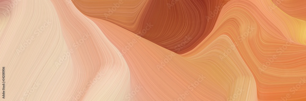 Poster elegant graphic with waves. modern soft curvy waves background design with dark salmon, wheat and si