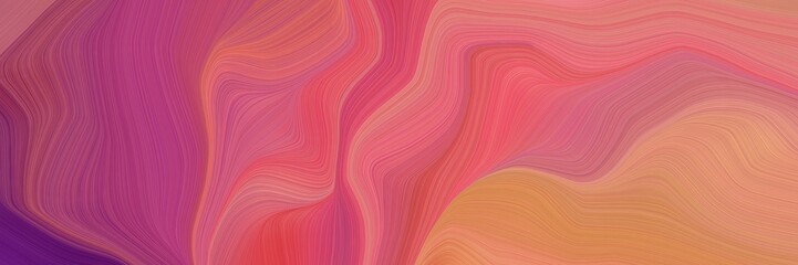 landscape orientation graphic with waves. elegant curvy swirl waves background illustration with indian red, dark salmon and purple color