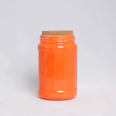 Orange ceramic jar