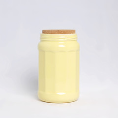 Yellow ceramic jar