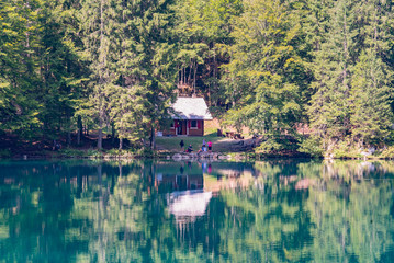 Fototapeta premium lakes of Fusine in Italy