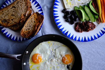 Sunny Side Up Eggs with Cheese