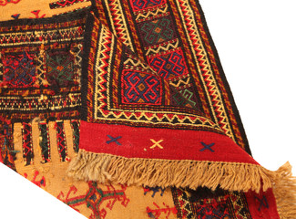 Old and modern Persian Colourful Arabesque and handmade carpet, rug gelim, and Gabbeh with the pattern.