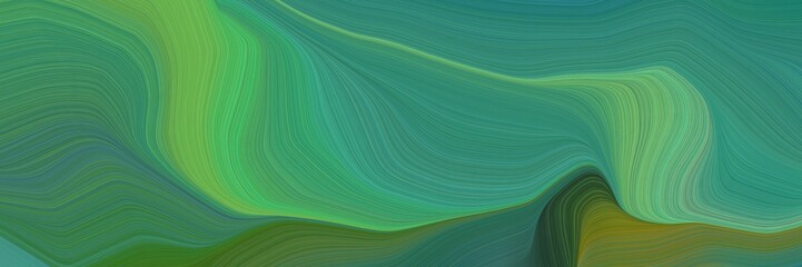 elegant curvy swirl waves background design with sea green, dark olive green and pastel green color