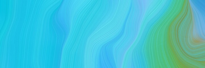 creative elegant graphic with medium turquoise, moderate green and cadet blue color. modern curvy waves background illustration