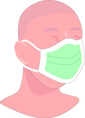 Hombre adulto con mascarilla quirúrgica 