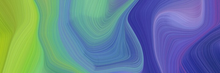 elegant graphic with waves. modern curvy waves background illustration with steel blue, yellow green and pastel green color